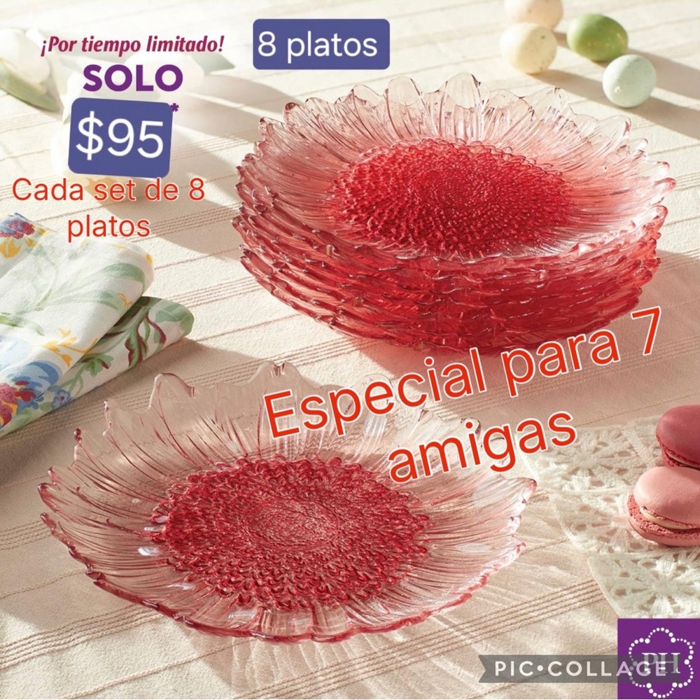 Princess House Elegant Red Glass Plate Collection